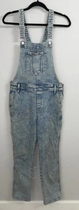 Old Navy Vintage Y2K Denim Bib Overalls Girls L 10 Blue Light Wash Relaxed - Picture 1 of 6