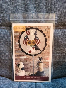 Sew Cherished A Round the Year July Patriotic Wool Applique Pattern Decor NEW - Picture 1 of 2