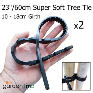 2 x Tree Ties Super Soft Rubber Adjustable Strap Strong Plant Stake Support 60cm - Picture 1 of 6