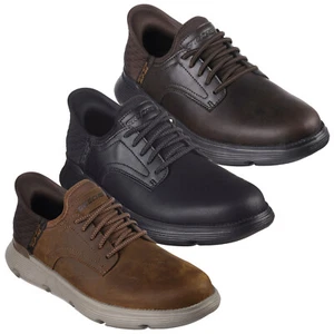 Skechers Hombres Sin Cordones Entrenadores Espuma con Memoria Garza Gervin Zapatos Negro Marrón 2025 - Imagen 1 de 16