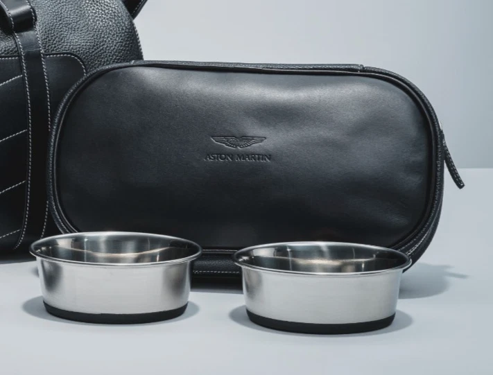 Aston Martin Dog Bowls & Carrier - Image 1 of 1