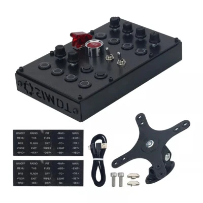 SIMDT Button Box SIM Racing Control Box Racing Simulator w/ Carbon Fiber PanelkY - Image 1 of 4