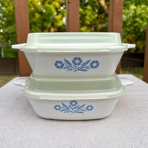 2 Corning Ware Cornflower Petite Pfannen mit Kunststoffdeckel P-41 - Bild 1 von 9