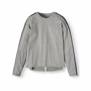 Athletic Works Girl's Long Sleeve Side Taped Active T-Shirt Grey L/G(10-12) Plus - Picture 1 of 3