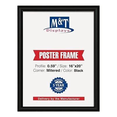 Snap Poster Picture Photo Frame 16x20 Inch Black Aluminum Profile Sign Holder - Image 1 of 4