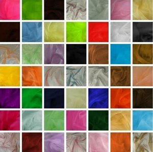 Two Tone Sheer Organza Fabric Voile Drape Wedding Material Plain 150cm Wide - Picture 1 of 10
