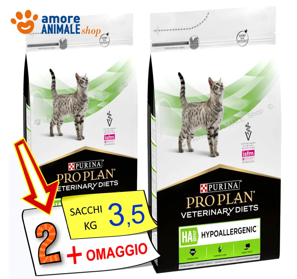 Purina Cat Pro Plan Veterinary Diets HA, HYPOALLERGENIC - 3,5 kg - Gatto, Gatti