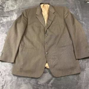J. Ferrar Blazer Jacket Mens 42R Brown Sport Coat Formal Polyester Wool Outdoor - Picture 1 of 14
