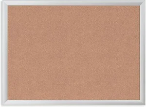 Cork Bulletin Board, 23"x17", Silver Aluminum Frame, Industrial Pinning Surface - Picture 1 of 6