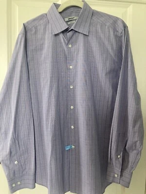 DKNY Men’s 16.5-34/35 Purple Slim Fit LS Dress Shirt - Image 1 of 4