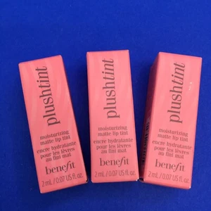 Benefit Plushtint Moisturizing Matte Lip Tint 12 Purrr 0.07 oz (Lot of 3) - Picture 1 of 7