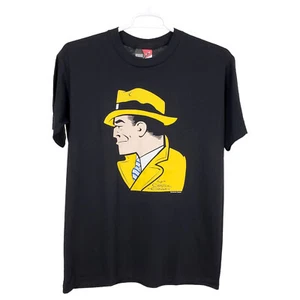 VINTAGE DICK TRACY T-Shirt L schwarz Chester Gould Cartoon Grafik Einzelnaht - Bild 1 von 9