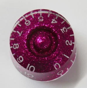 POP-KNOB guitar speed knob in MAGENTA SPARKLE with white numbers - Picture 1 of 4