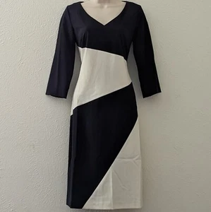 Vestido lápiz Metrostyle negro marfil para mujer talla 4 - Imagen 1 de 3