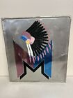 Vintage Thin Metal Advertising Sign Native American Headdress and M