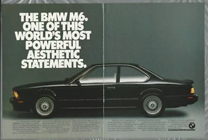 1988 BMW M6 2-page advertisement, BMW M6 coupe print ad - Bild 1 von 3