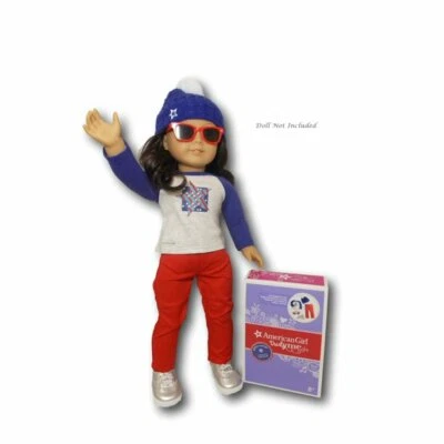 American Girl 18 en Muñeca Conjunto Patriótico EE. UU. Ropa Estrella Lentejuelas Fan Juegos Olímpicos Foto 1 de 4