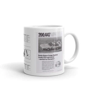 69 Daytona Buddy Baker Champion Coffee Mug 200 MPH 426 Hemi Parts Diagram Dodge - Picture 1 of 3