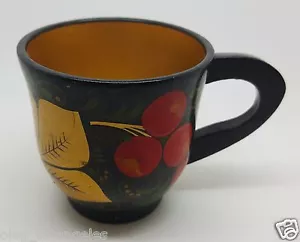 Tazza Khokhloma russa vintage anni 70 dipinta a mano - Foto 1 di 7