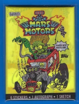 Topps Mars Attacks Uprising sellado Mars Motors paquete de cera 1 boceto 1 automático 6 piezas Foto 1 de 2