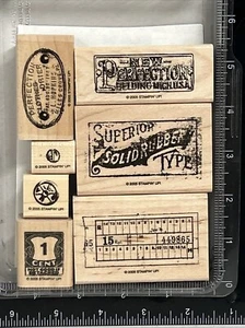 Juego de 7 sellos de goma para estampar envejecidos a la perfección - Imagen 1 de 3
