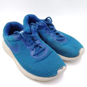 Nike Tanjun BR GS Boys Blue Lace Up Low Top 904268-400 Sneakers Sz 4Y Pre-loved - Picture 1 of 8