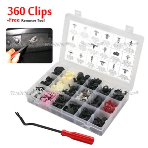 360pcs Clips+Tool For Toyota Bumper Cover Hood Insulation Push Retainer Fastener - Imagen 1 de 7