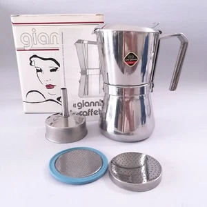 NEW Caffettiera 6 Giannini mokapot VINTAGE moka Giannina box brochure ITALY - Foto 1 di 20
