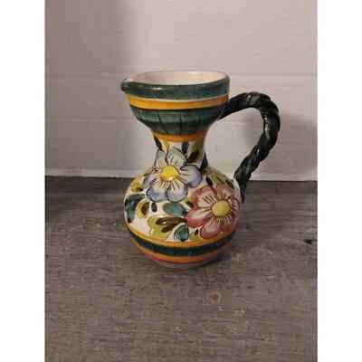 Jarra floral de cerámica artística italiana de 5 7/8" Foto 1 de 4