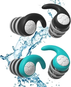 2 Pairs Waterproof Swimming Ear Plugs for Adults,Reusable Soft Silicone Swim Ear - Picture 1 of 6
