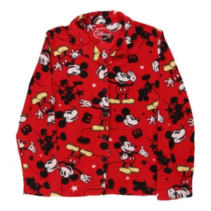 Age 12-14 Mickey Mouse Pyjama Top Disney Cartoon Fleece - Large Red Polyester - Picture 1 of 8