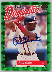 Ron Gant Signed Auto 1993 Donruss Elite Dominator Card MLB Braves - Picture 1 of 2
