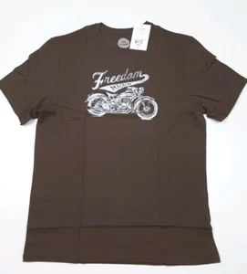 Life is Good Men's Freedom Machine Motorcycle Smooth Tee Rich Brown Size M - Picture 1 of 2
