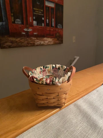 Longaberger Thyme Booking Basket 1998, Garden Splendor Liner And Protector Cover