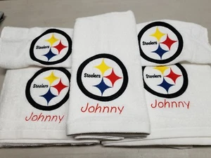 Pittsburgh Steelers Football Badetuch Set, personalisiertes Sport Team Handtuch Set* - Bild 1 von 5