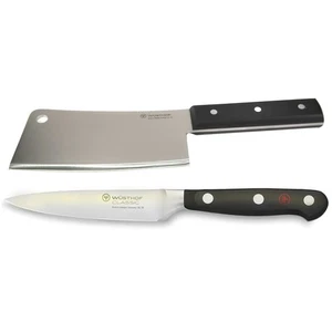 Wusthof Classic 6" Cleaver Knive, Black with Wusthof Classic 4" Paring Knife - Picture 1 of 7