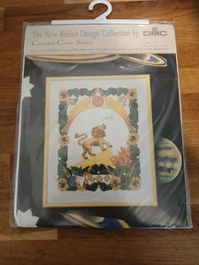 Leo Star Sign DMC Counted Cross Stitch Kit Sunflowers August Birthday 18 Count - Picture 1 of 4