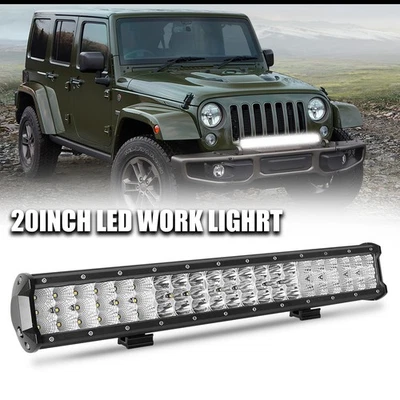 Barra de luz de trabajo LED 20" PULGADAS 126W SPOT FLOOD TODOTERRENO 4x4 camión ATV SUV + KIT DE CABLEADO Foto 1 de 4