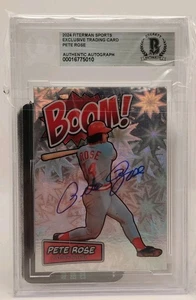 Pete Rose Signed 2023 Fiterman Sports Exclusive Boom! Card #4256 Beckett Auto 10 - Picture 1 of 2