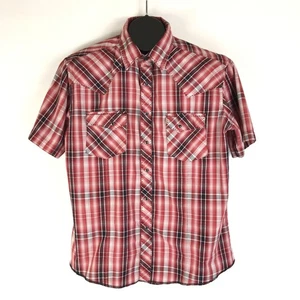 Wrangler Short Sleeve Snap Up Western Shirt Men's Large Workwear Casual Pockets - Picture 1 of 10