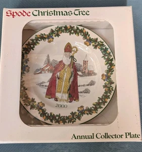 Plato de árbol de Navidad Spode vintage 2000. Plato Coleccionista Anual St Nick.  - Imagen 1 de 7