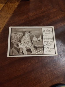 Vintage Postcard 1911 A Bachelors Soliloquy~ To Marry, Or Not To Marry - Picture 1 of 4