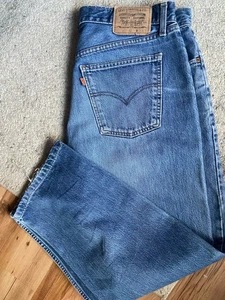 Vintage Levi's 618 Made In UK W38 L32 90s Orange Tag Light Blue Button Fly VGC - Picture 1 of 14