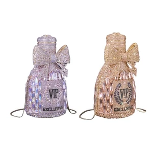 Sofisticado Bolso de Noche Botella de Champán con Estrás Cóctel Fiesta Cartera - Imagen 1 de 10