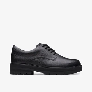 Clarks Mädchen Prag Spitze Jugend schwarz Leder Schulschuhe, Brogues Leder Schule - Bild 1 von 6
