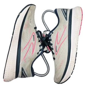 Brooks Glycerin 19 Womens UK 4 B Width White Navy Pink Cushion Running Shoes VGC - Picture 1 of 11