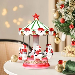 Christmas Santa Carousel Desktop Ornament for Study Room Home Cabinet - Picture 1 of 7