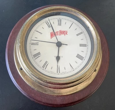 The White Horse Whiskey  Advertising Clock Made In England New Battery - Image 1 of 3