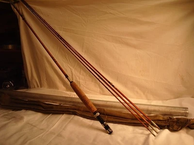 Vintage Split Bambu DAVE COOK-Denver FLY/CAST Rod Combo- "FOUR STAR" saco/tubo - Imagem 1 de 4