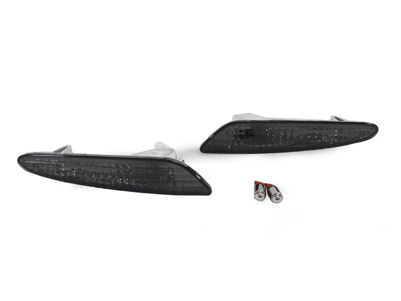 Smoke Bumper Side Marker Light + Chrome Bulb For 2003-2006 Mercedes W211 E Class Foto 1 de 1